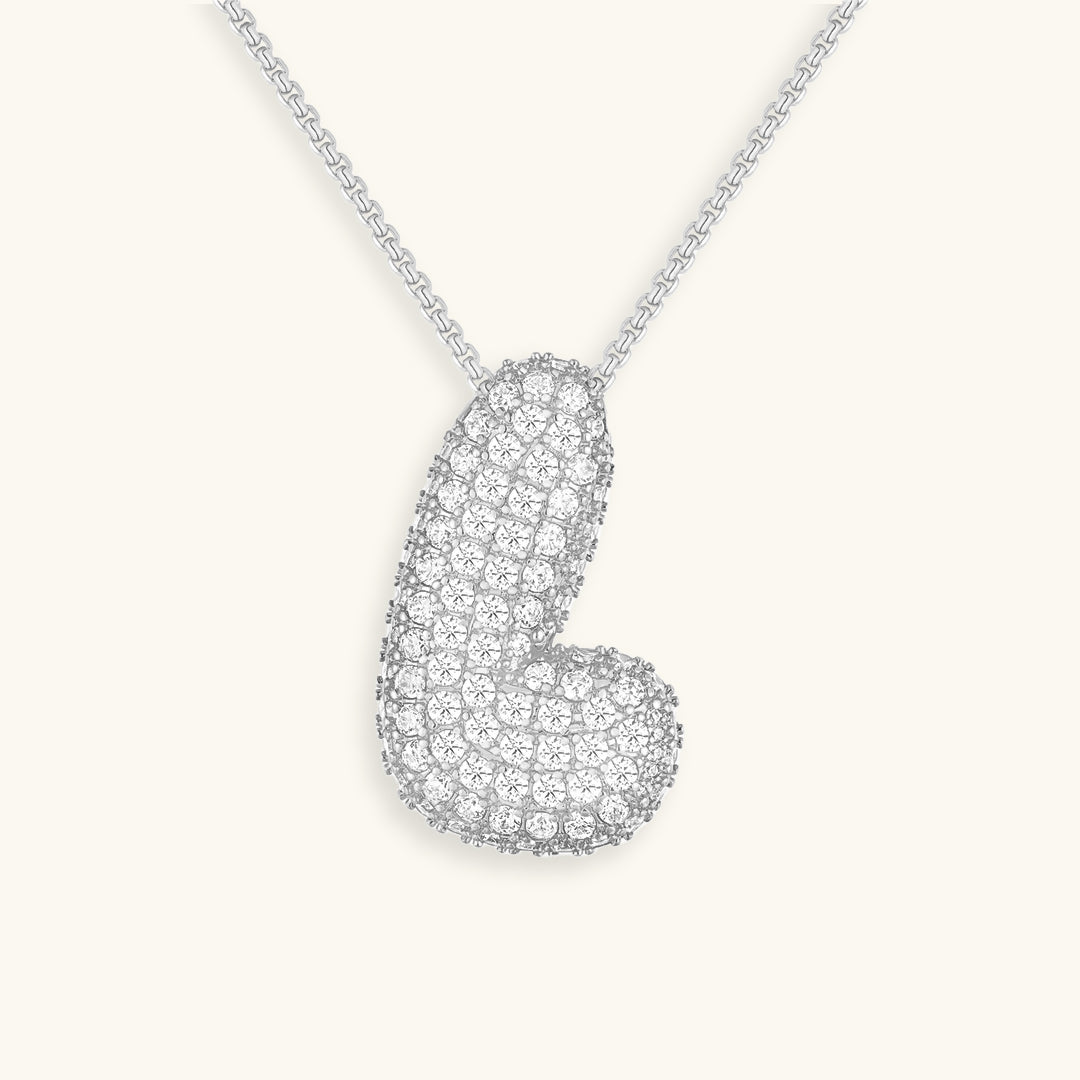 Bubble™ | Collier avec Initiale et Imitation Diamant