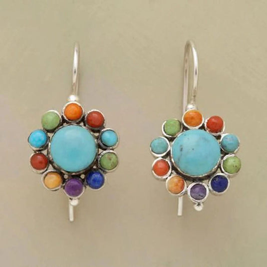 Créoles Vintage Iris en Turquoise