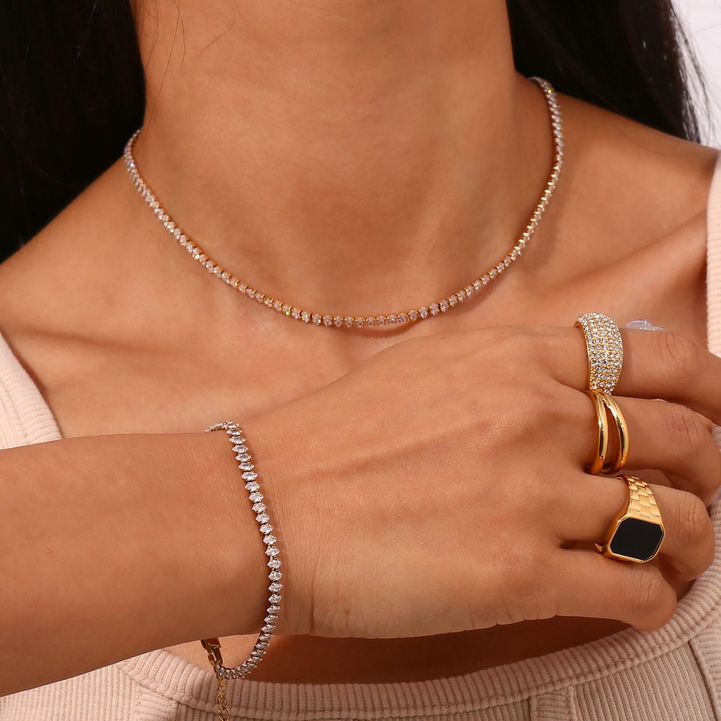 Wisteria™ | Collier Tennis avec Imitations Diamant
