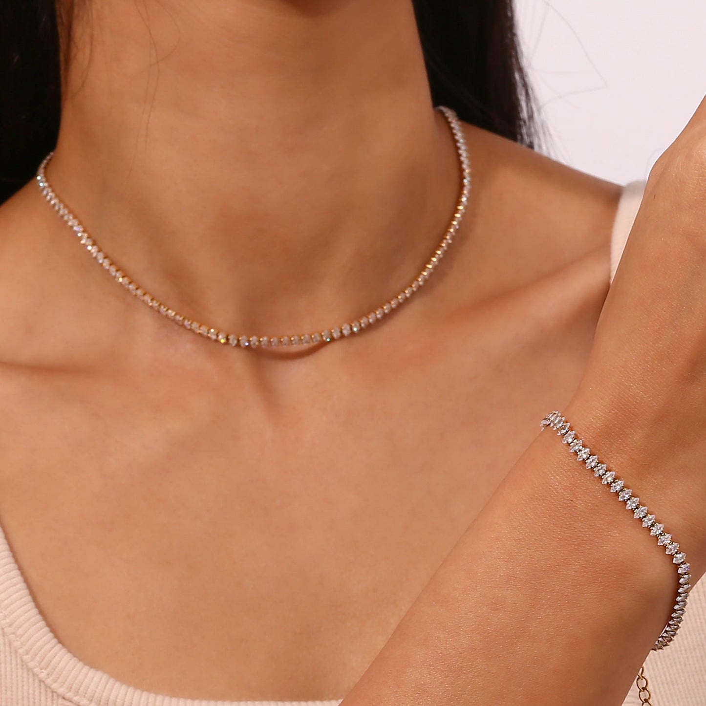 Wisteria™ | Collier Tennis avec Imitations Diamant