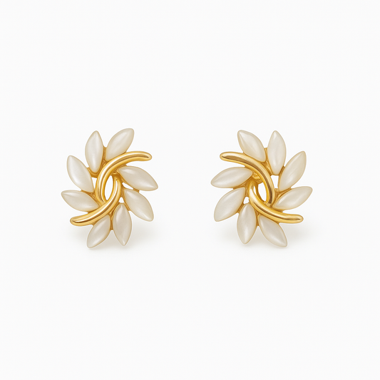 Apolline™ | Boucles opale blanche dorées