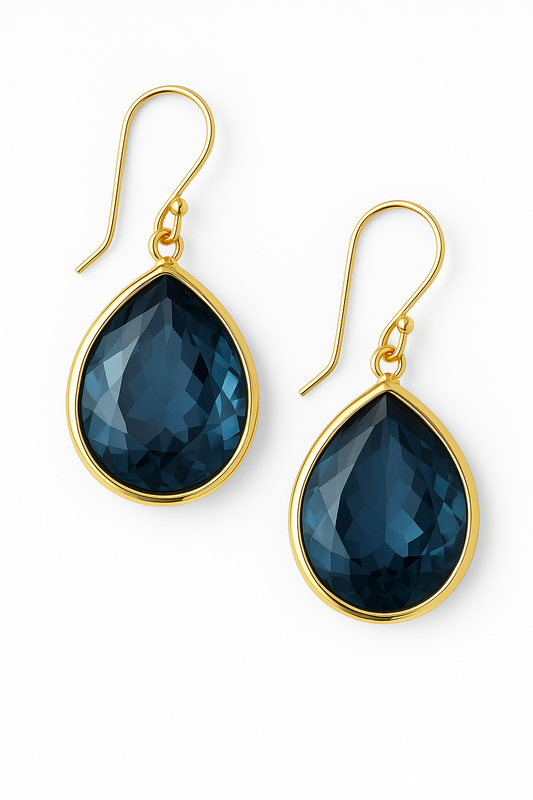 Océane™ | Boucles goutte cristal bleu