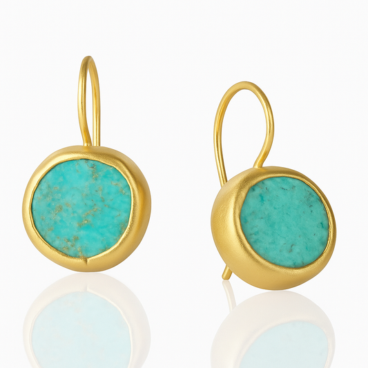 Lina™ | Boucles turquoise dorées