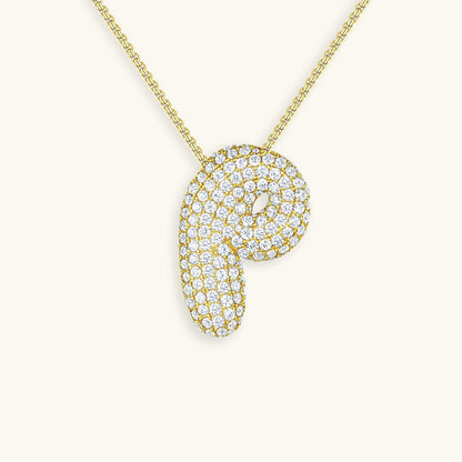 Bubble™ | Collier avec Initiale et Imitation Diamant