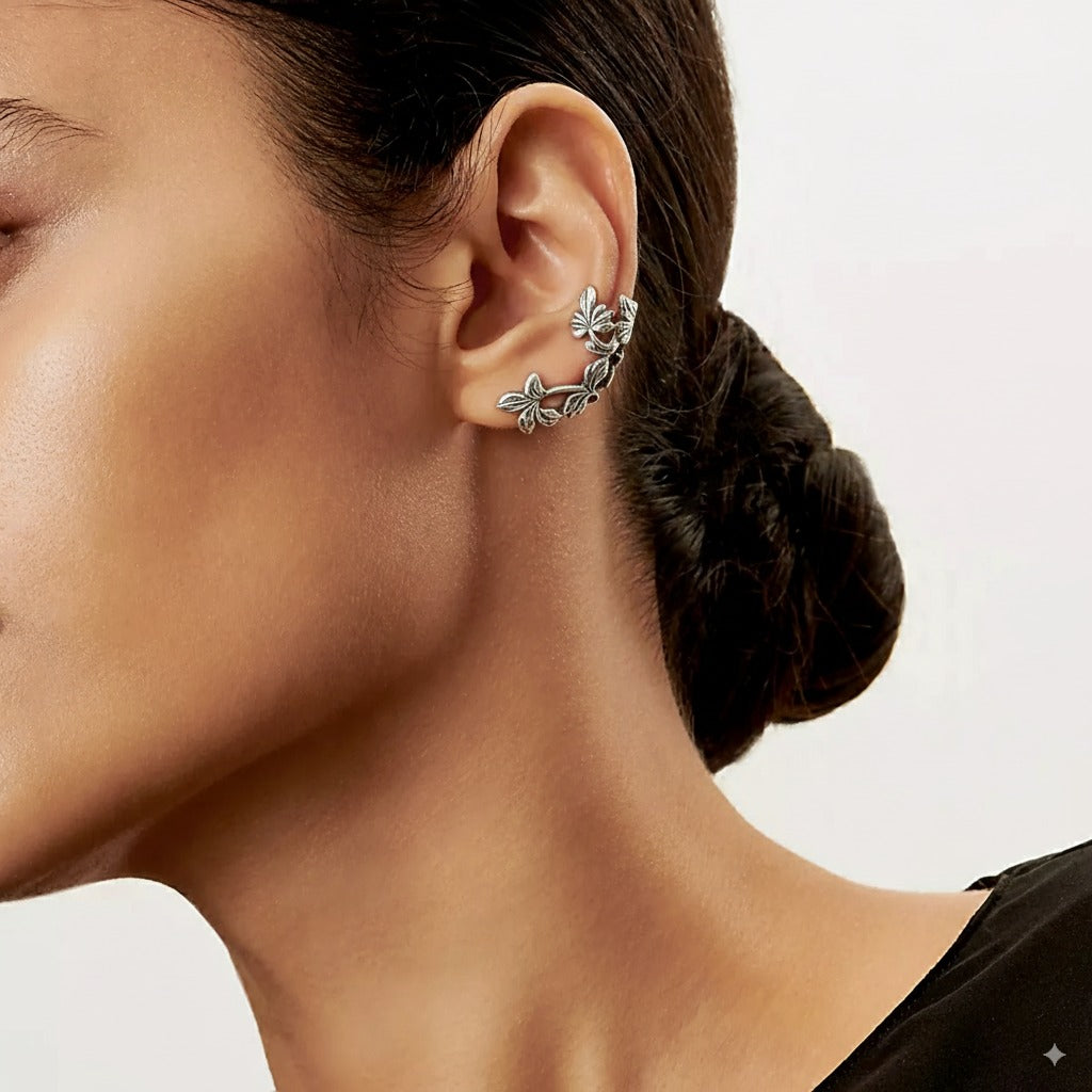 Boucles d'oreilles vintage en argent massif