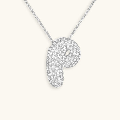 Bubble™ | Collier avec Initiale et Imitation Diamant