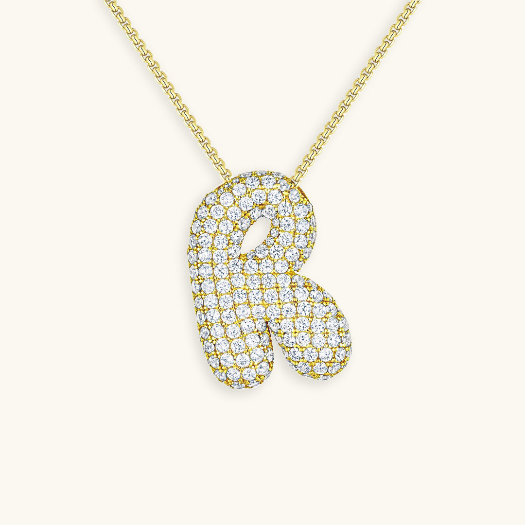 Bubble™ | Collier avec Initiale et Imitation Diamant