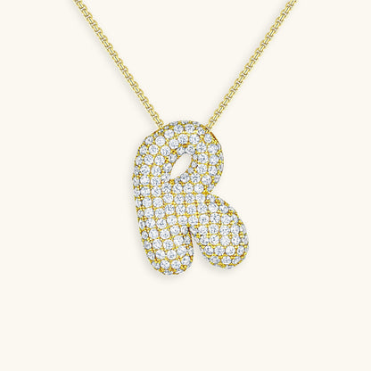 Bubble™ | Collier avec Initiale et Imitation Diamant