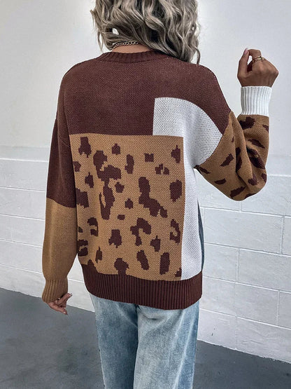 Charlotte™ | Pull Patchwork Léopard Vintage