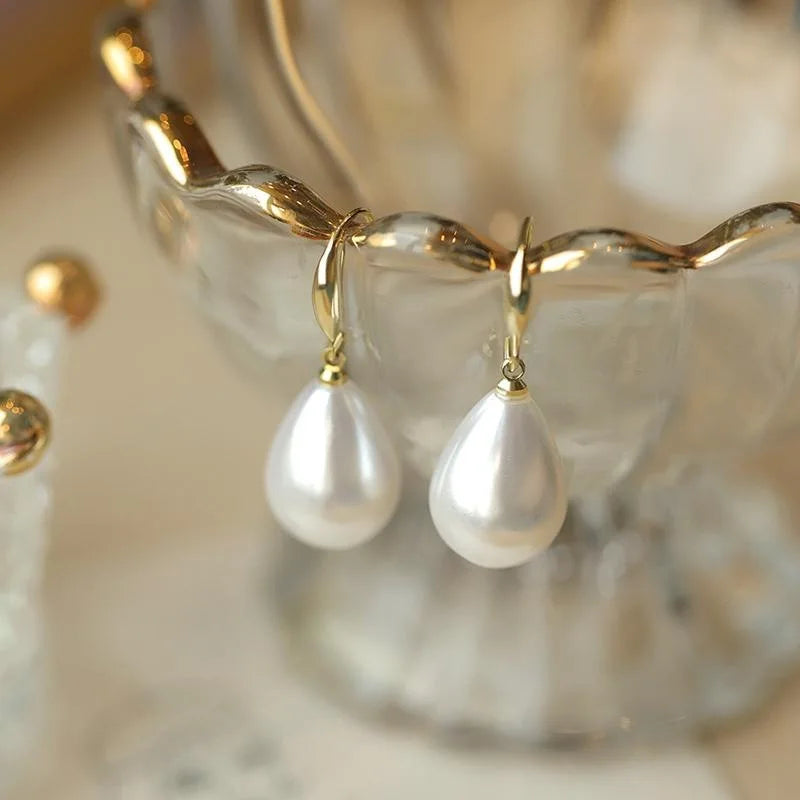 Aquaëlle™ | Boucles d’oreilles vintage avec perle aqua
