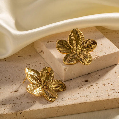 CHLOÉ™ | Boucles d’Oreilles Fleur Dorées
