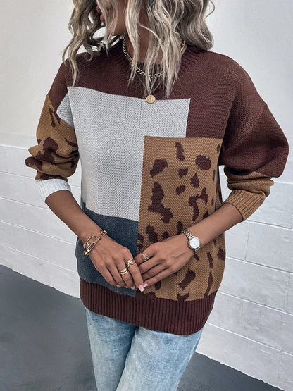 Charlotte™ | Pull Patchwork Léopard Vintage