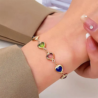 Colora™ | Bracelet cœurs multicolores en acier inoxydable