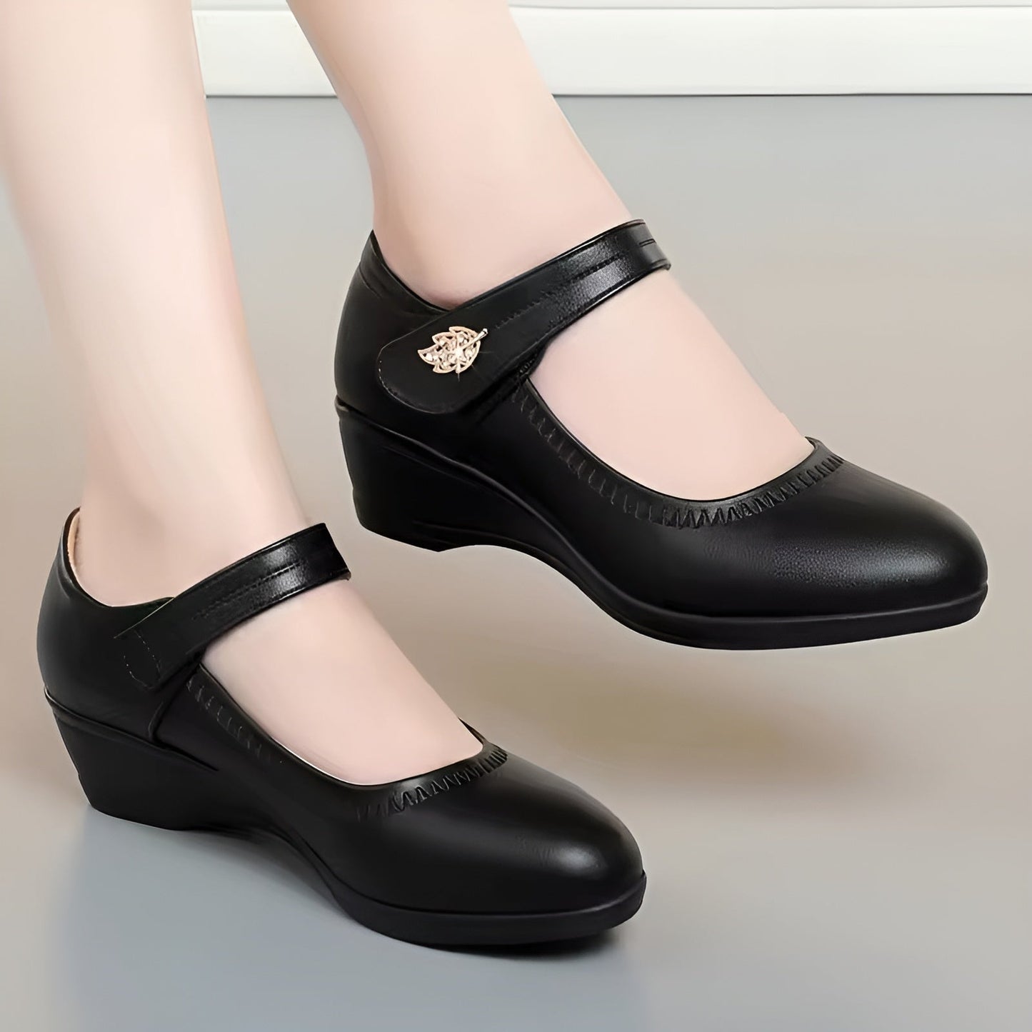 Élina-Rose™ | Chaussures Souples en Cuir PU