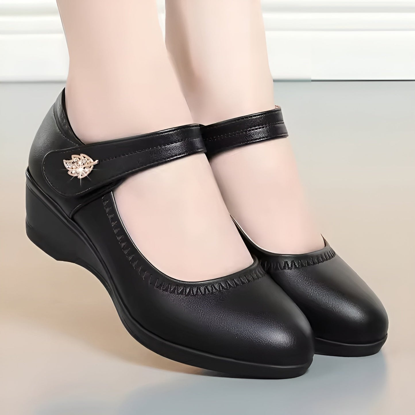 Élina-Rose™ | Chaussures Souples en Cuir PU