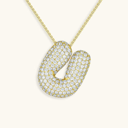 Bubble™ | Collier avec Initiale et Imitation Diamant