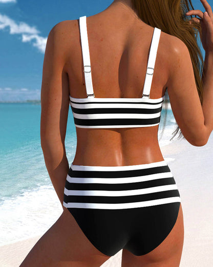 Calypso™ | Bikini taille haute à rayures