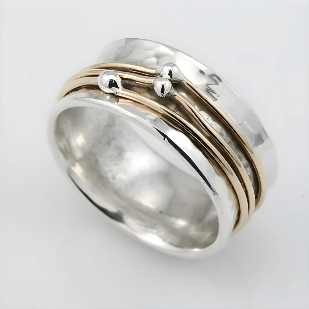 Bianca - Bague en Argent Stratifié avec Or Vintage