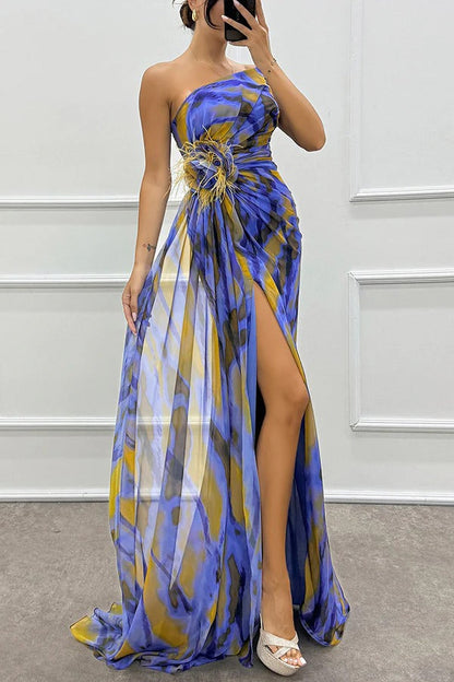Noemi™ | Robe maxi asymétrique éclatante