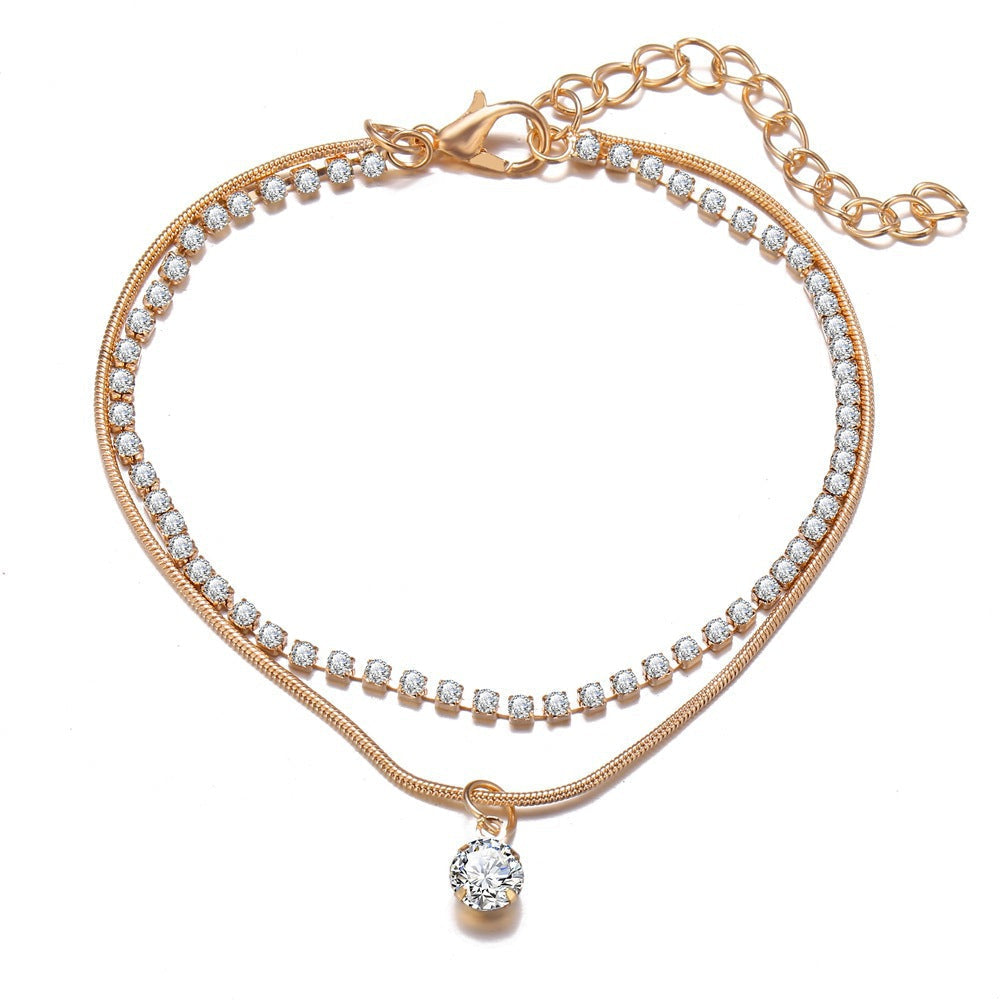 Élodie™ | Bracelet de Cheville Élégant Doré