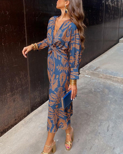Célestine | Robe Élégante à Imprimé Vintage