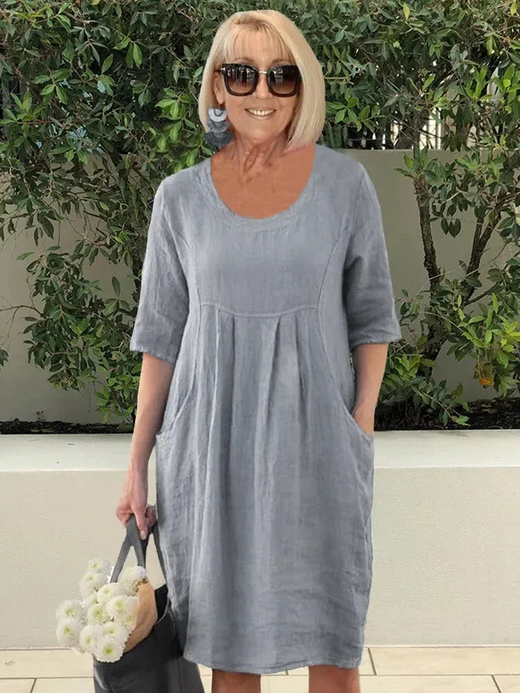 Perrine | Robe Tunique Midi avec Poches