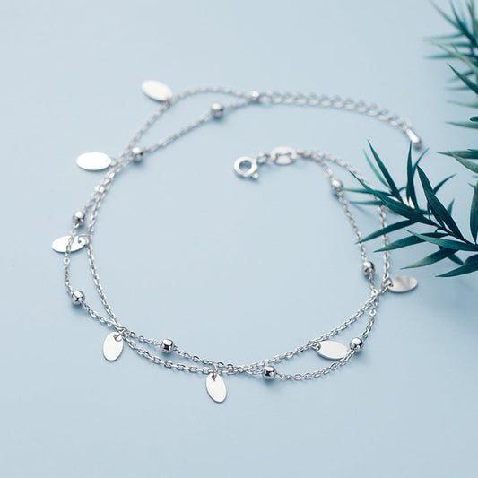 Océane™ | Bracelet de Cheville Stylé Argenté