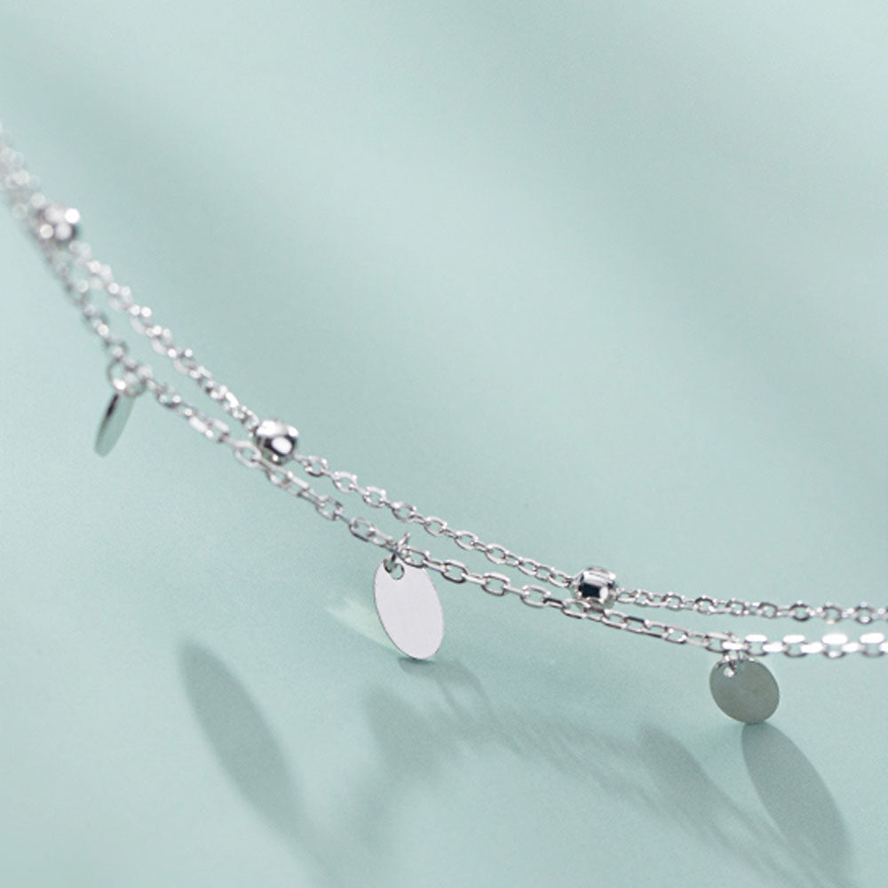 Océane™ | Bracelet de Cheville Stylé Argenté