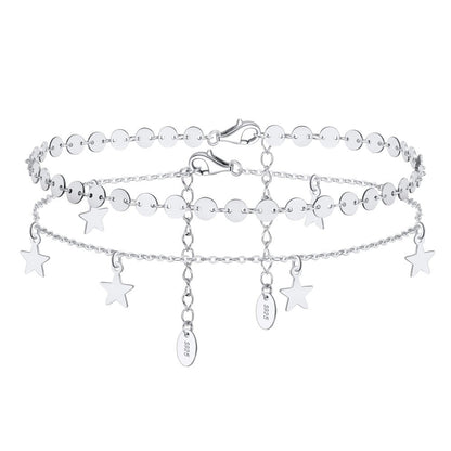 Louna™ | Bracelet de Cheville Étoiles Suspendues