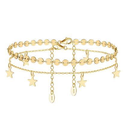 Louna™ | Bracelet de Cheville Étoiles Suspendues