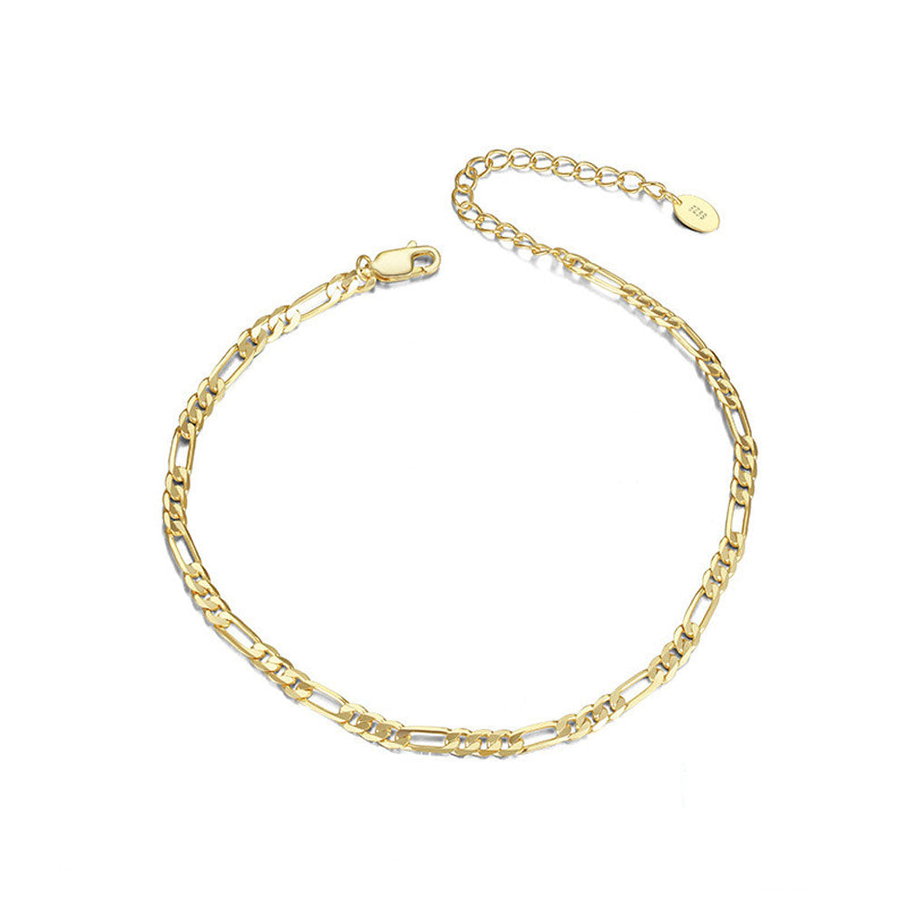 Élise™ | Bracelet de Cheville Chaîne Figaro
