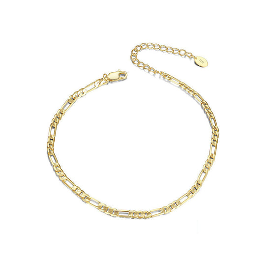 Élise™ | Bracelet de Cheville Chaîne Figaro
