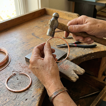 Créoles en cuivre de Marguax