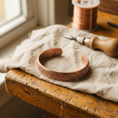 Bracelet en cuivre tissé Marguax