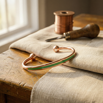 Bracelet en cuivre et jade par Marguax