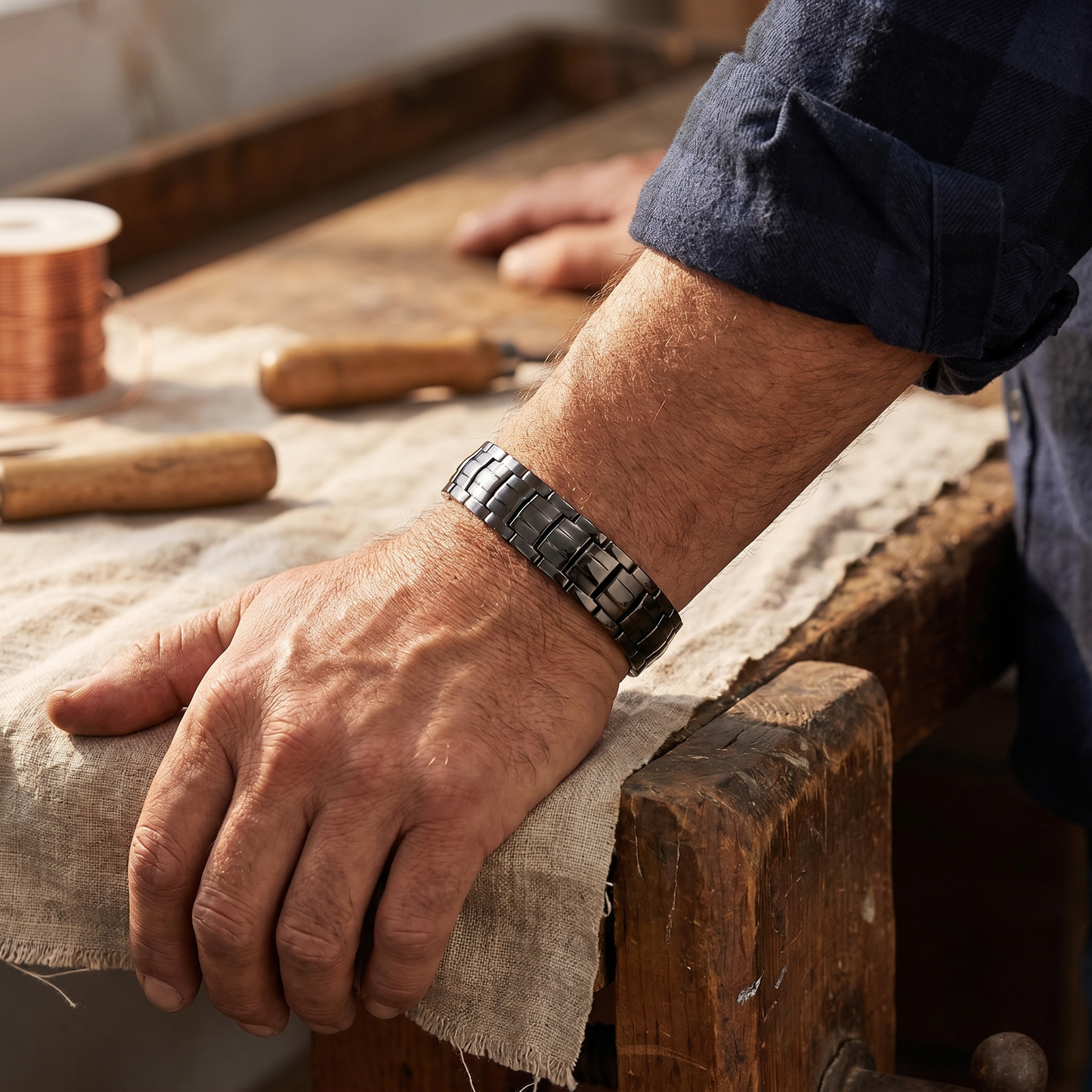 Bracelet en cuivre pour hommes - Ocre de Marguax