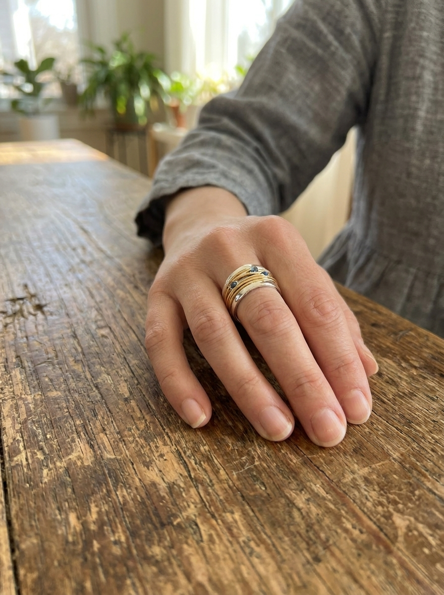 Bague Vintage en Fil Plaqué Or