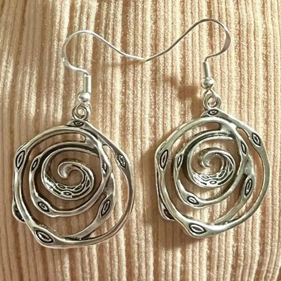 Boucles d'oreilles Vintage en Argent au Design Labyrinthe