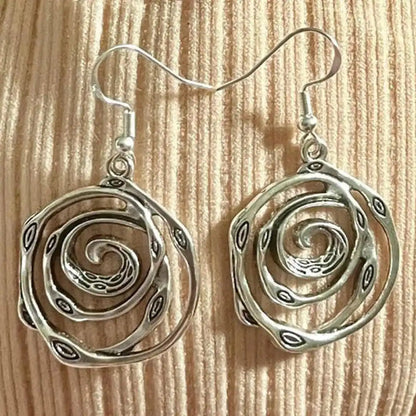 Boucles d'oreilles Vintage en Argent au Design Labyrinthe