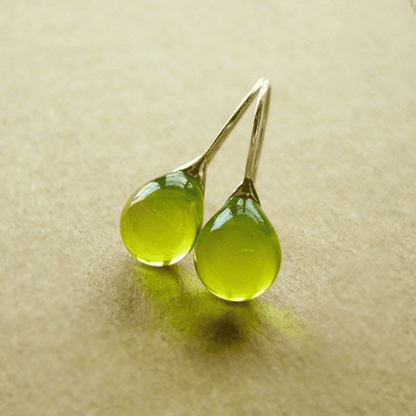 Boucles d'Oreilles Vintage en Cristal Olive