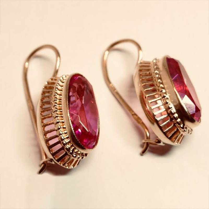Rosa™ | Boucles d’oreilles vintage en cristal et or rose