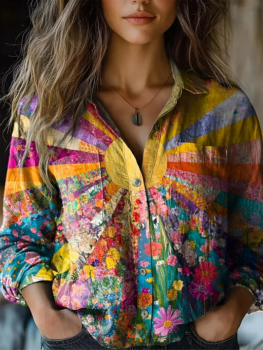 Tineke - Blouse rayonnante de tournesols
