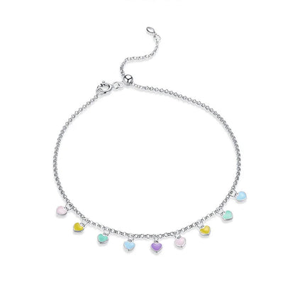 Lola™ | Bracelet de Cheville Cœurs Colorés