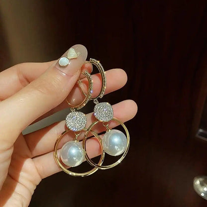 Créoles en Perles de Culture et Boules Émaillées