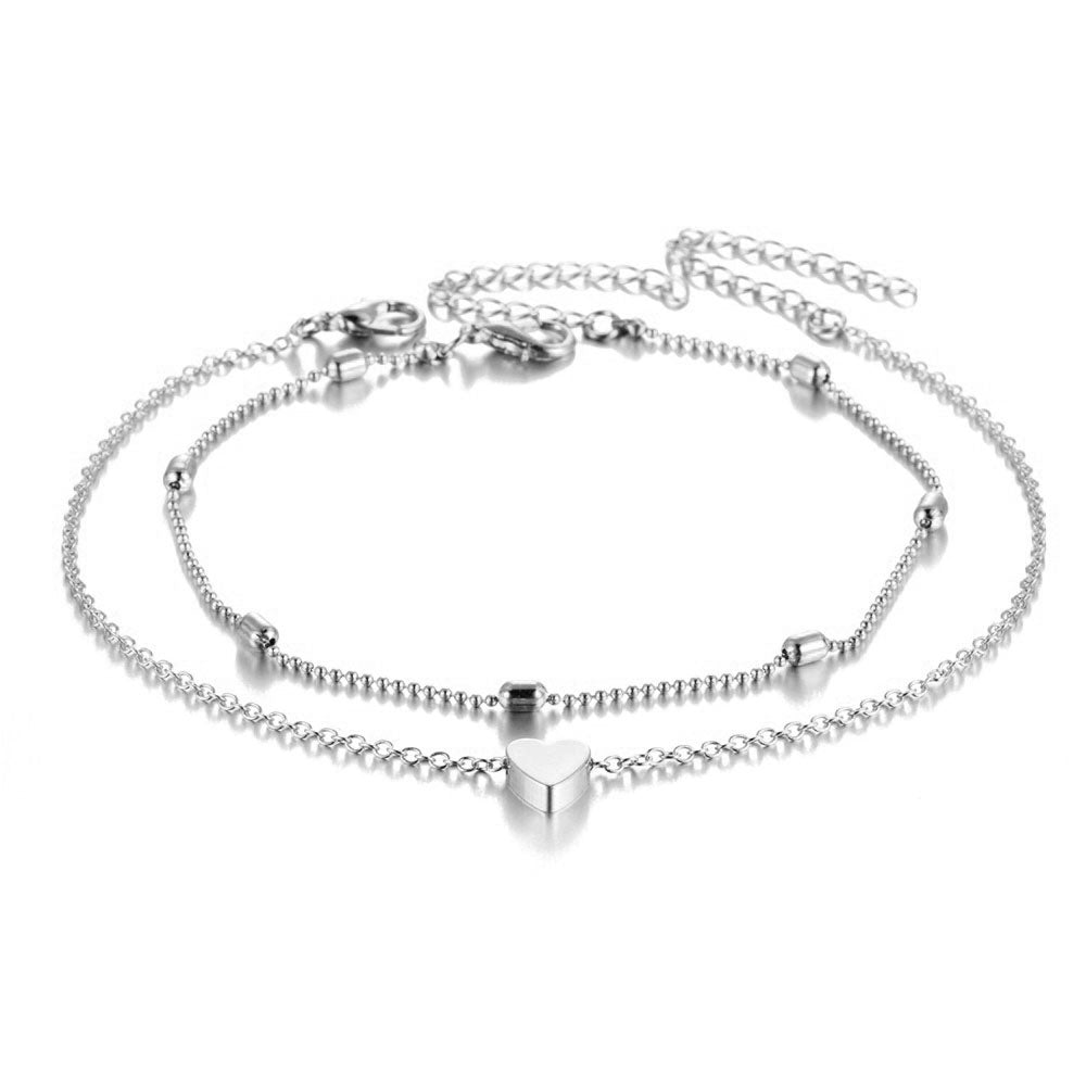 Clara™ | Bracelet de Cheville Cœur Fin