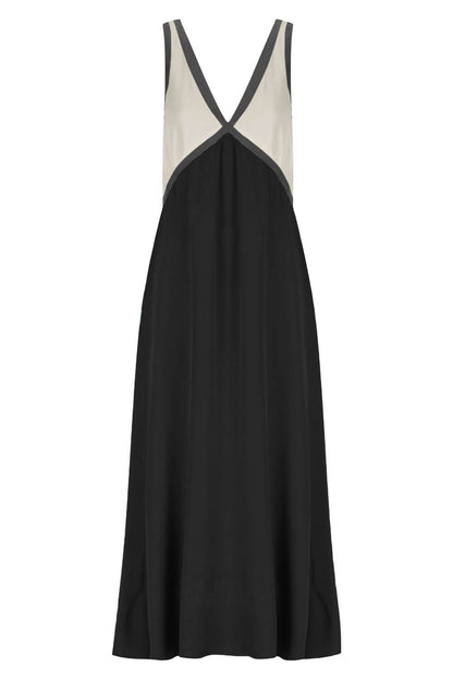 Agate | Robe Midi avec Décolleté en V effet Suédine